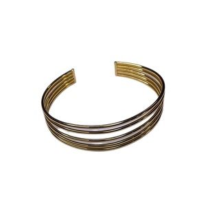 Gold Tone Multi Strand Casual Cuff Bracelet